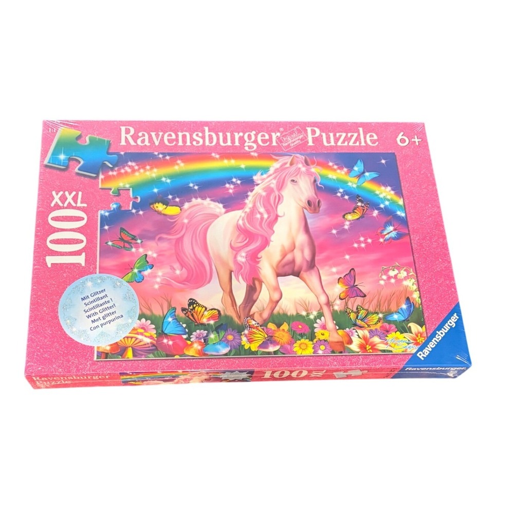 Ravensburger 100 XXL Piece Puzzle Glitter Horse Rainbow 13661 New Sealed